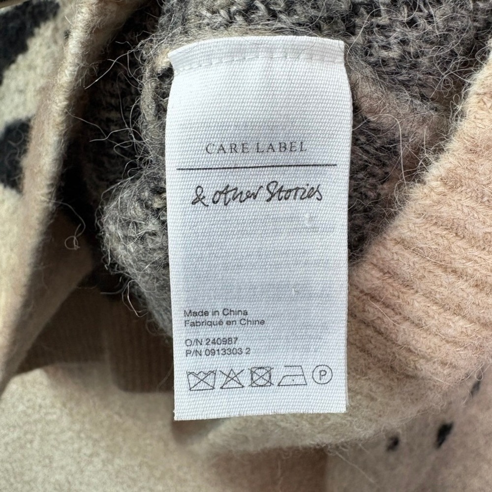 & OTHER STORIES Sweater Women's Large Alpaca Wool Jacquard Knit Pullover - Picture 10 of 11